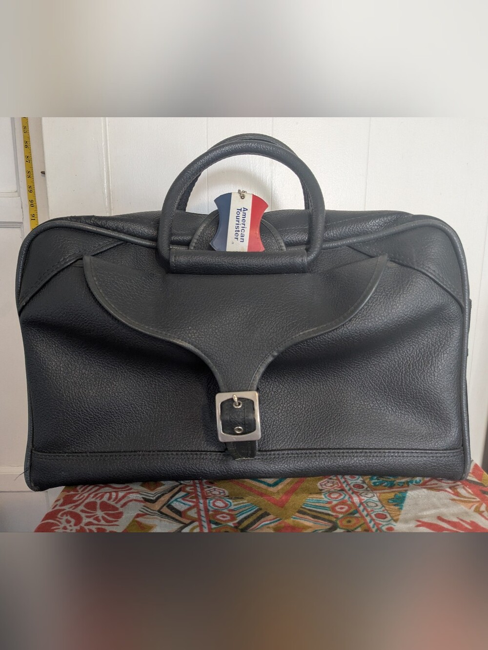 Vintage American Tourister Dark Grey Duffel Bag with Buckle